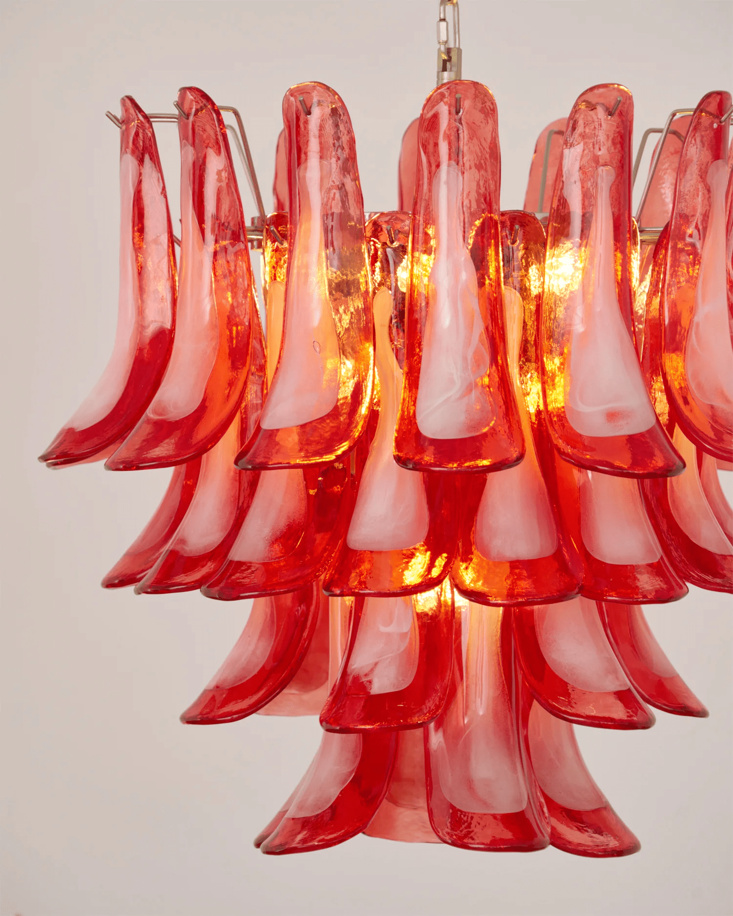 Vintage Crimson Petal Chandelier