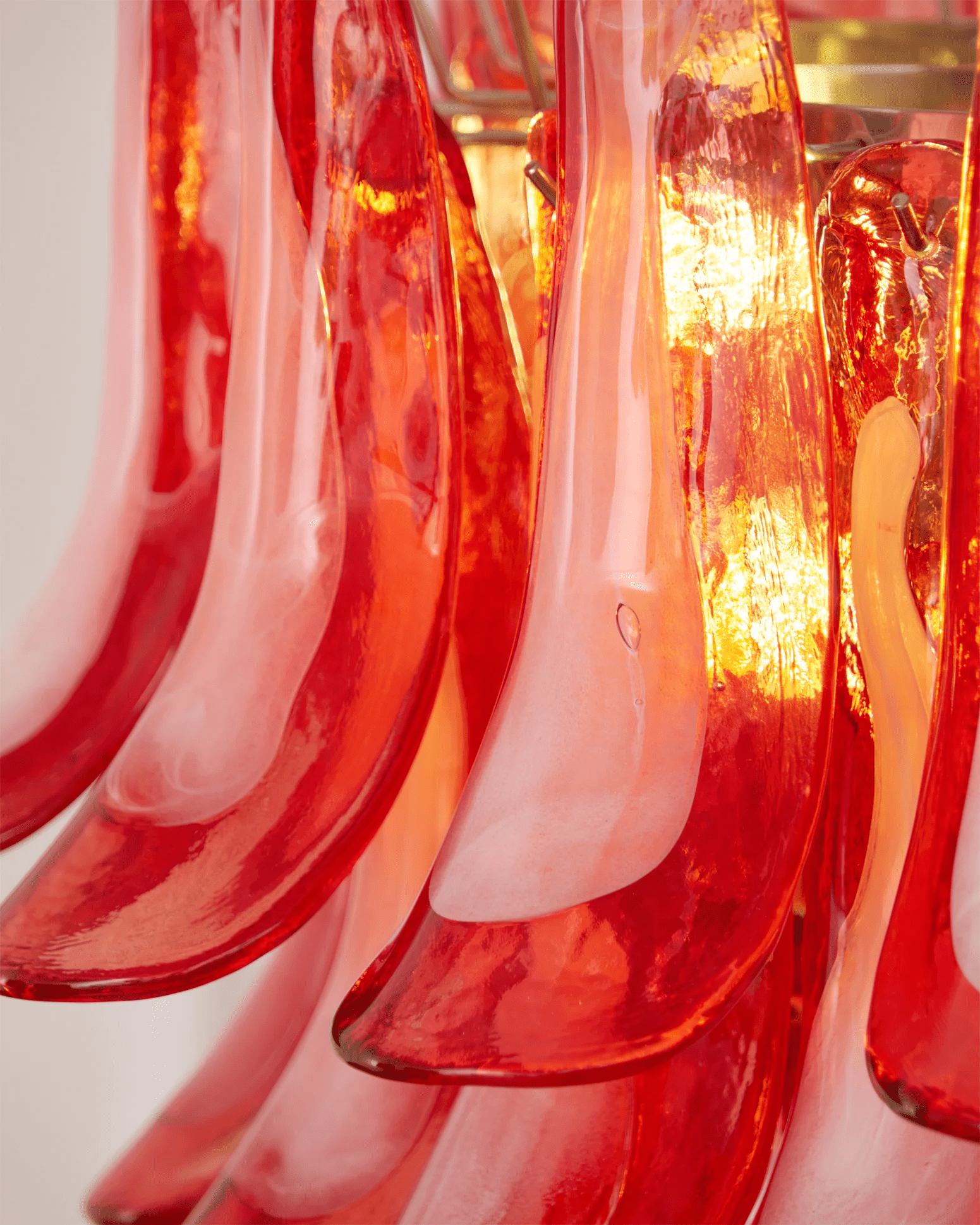 Vintage Crimson Petal Chandelier