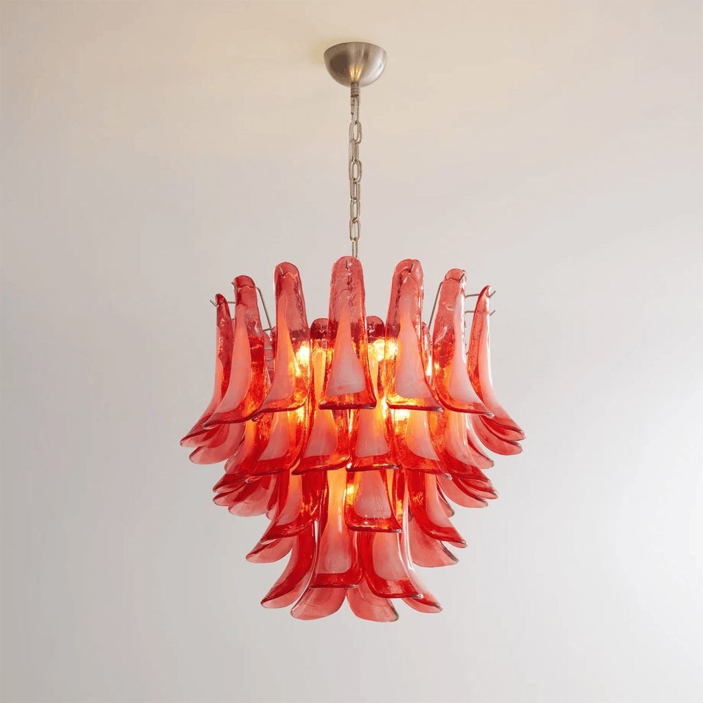 Vintage Crimson Petal Chandelier