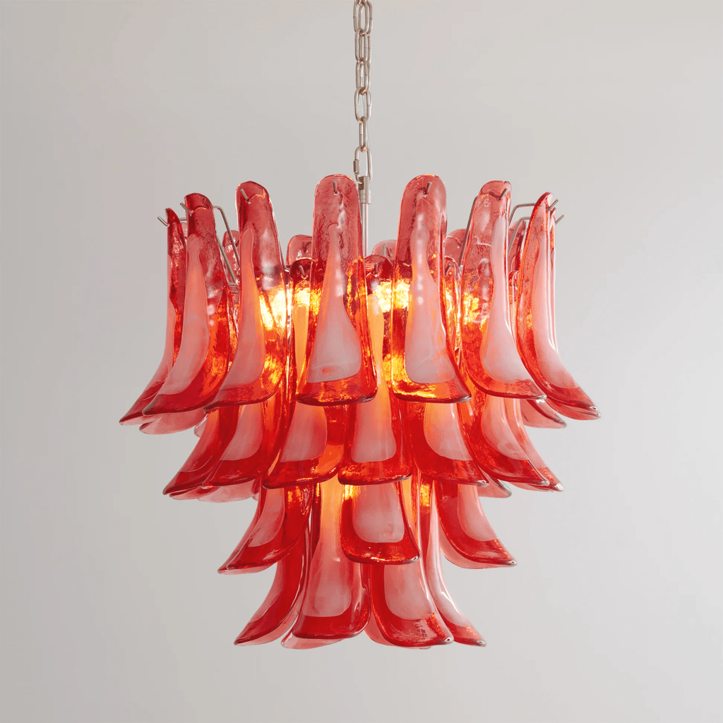 Vintage Crimson Petal Chandelier