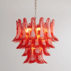 Vintage Crimson Petal Chandelier