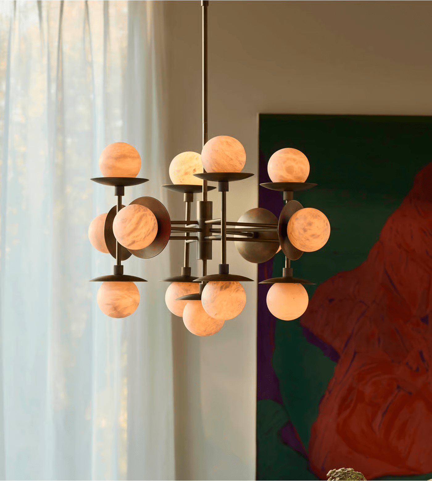 Alabaster Orbit Chandelier
