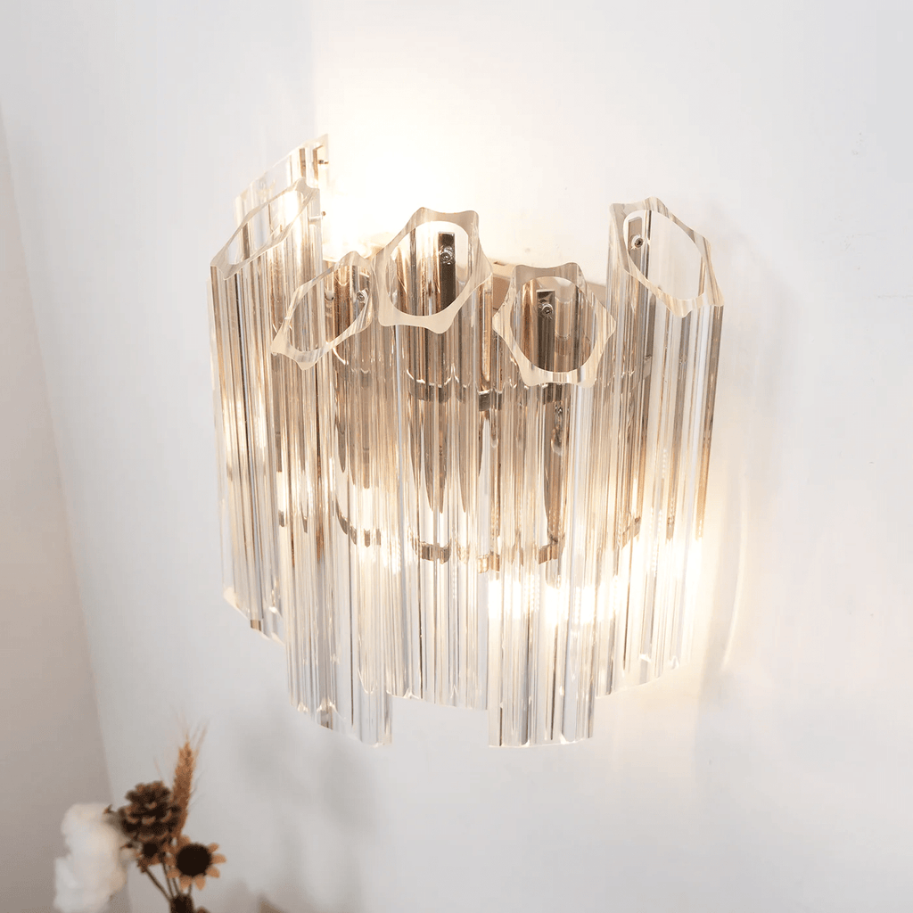 Aurora Crystal Cascade Wall Lamp