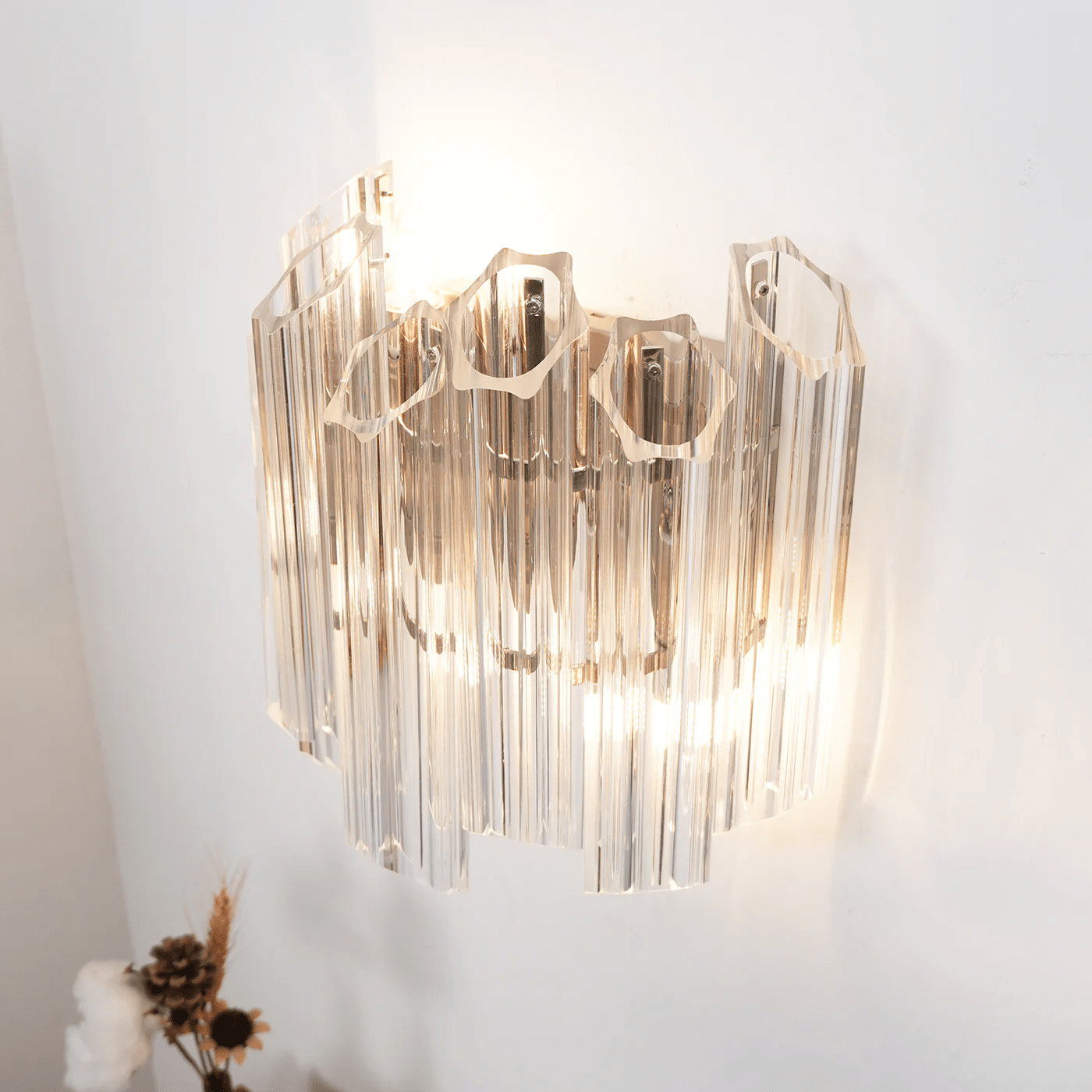 Aurora Crystal Cascade Wall Lamp