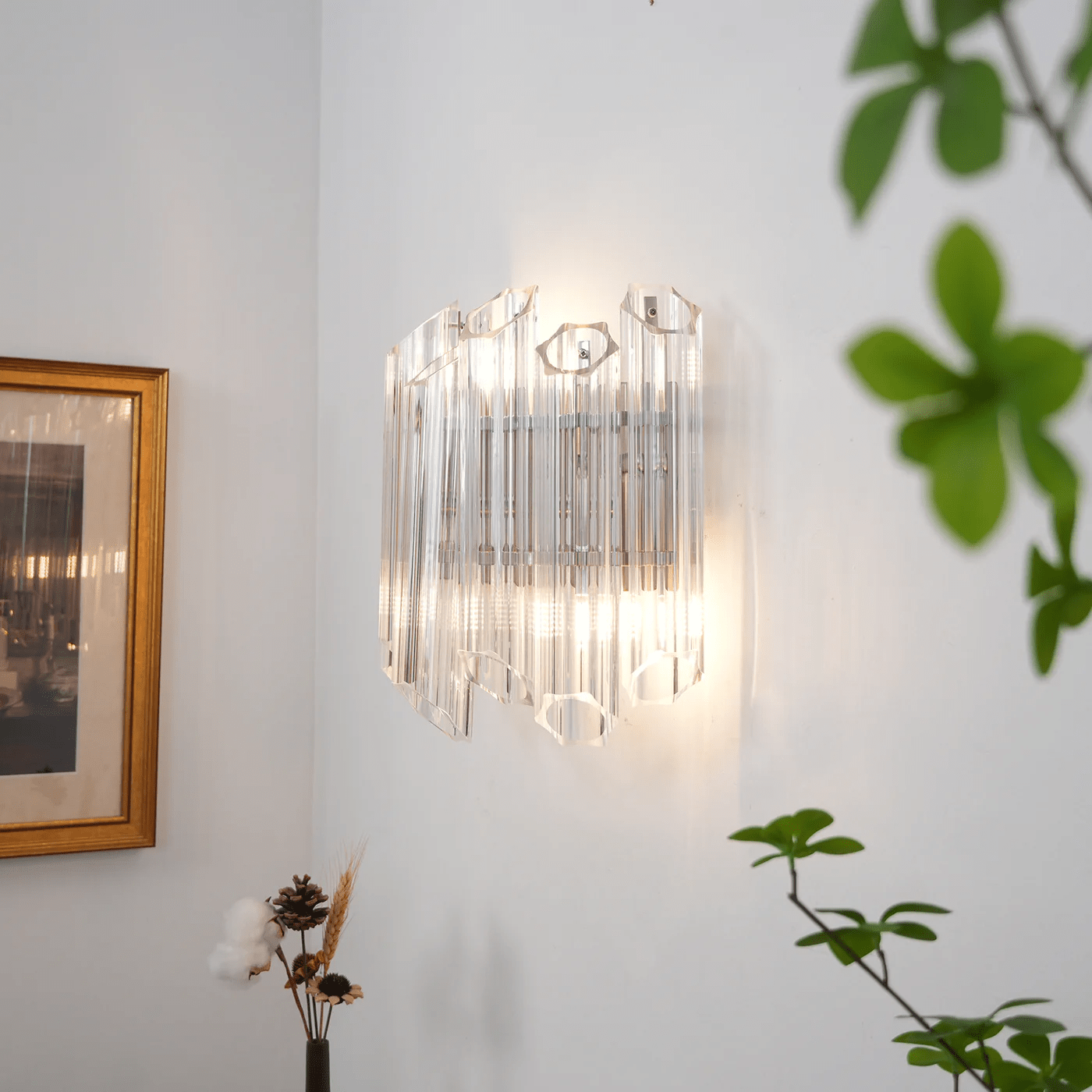 Aurora Crystal Cascade Wall Lamp