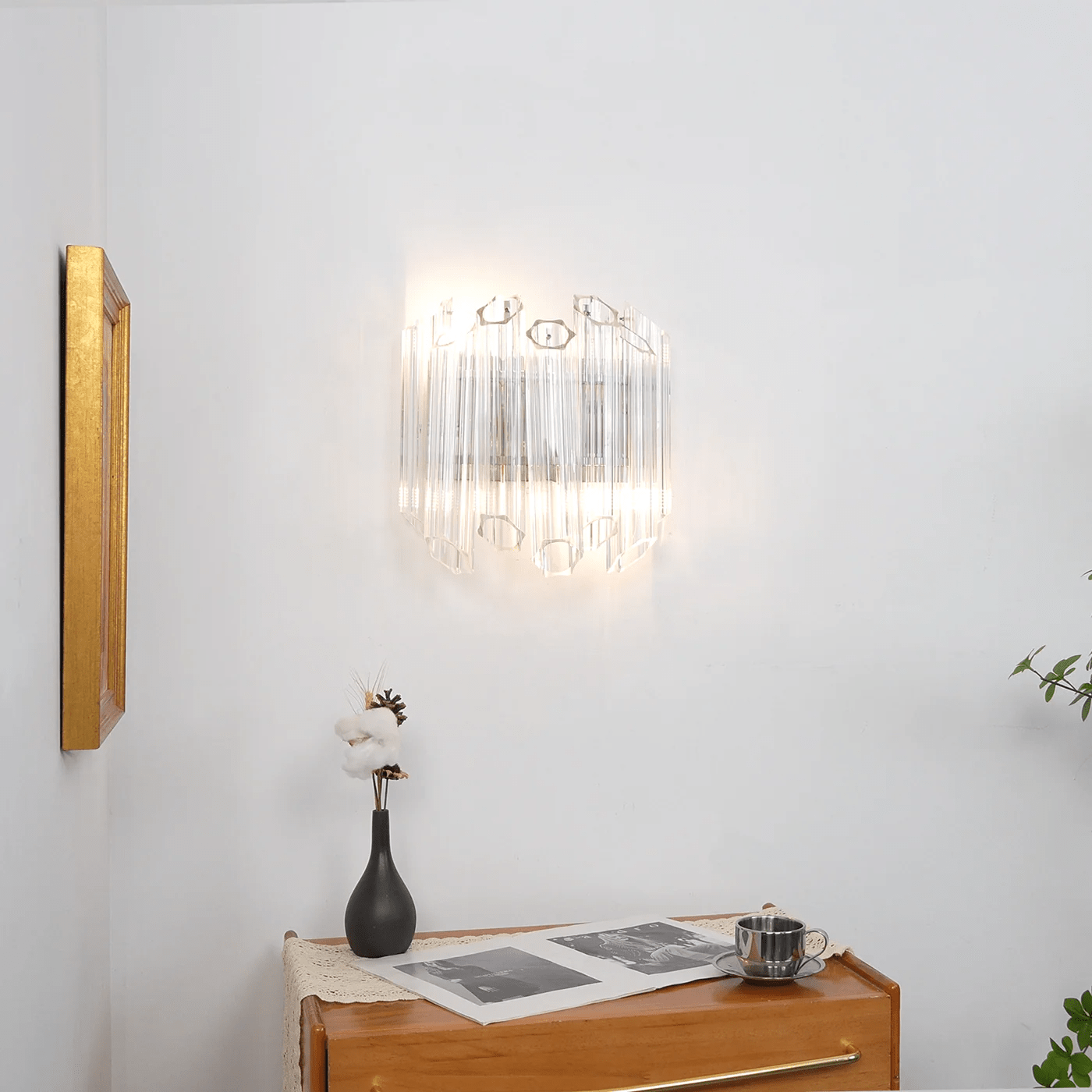 Aurora Crystal Cascade Wall Lamp