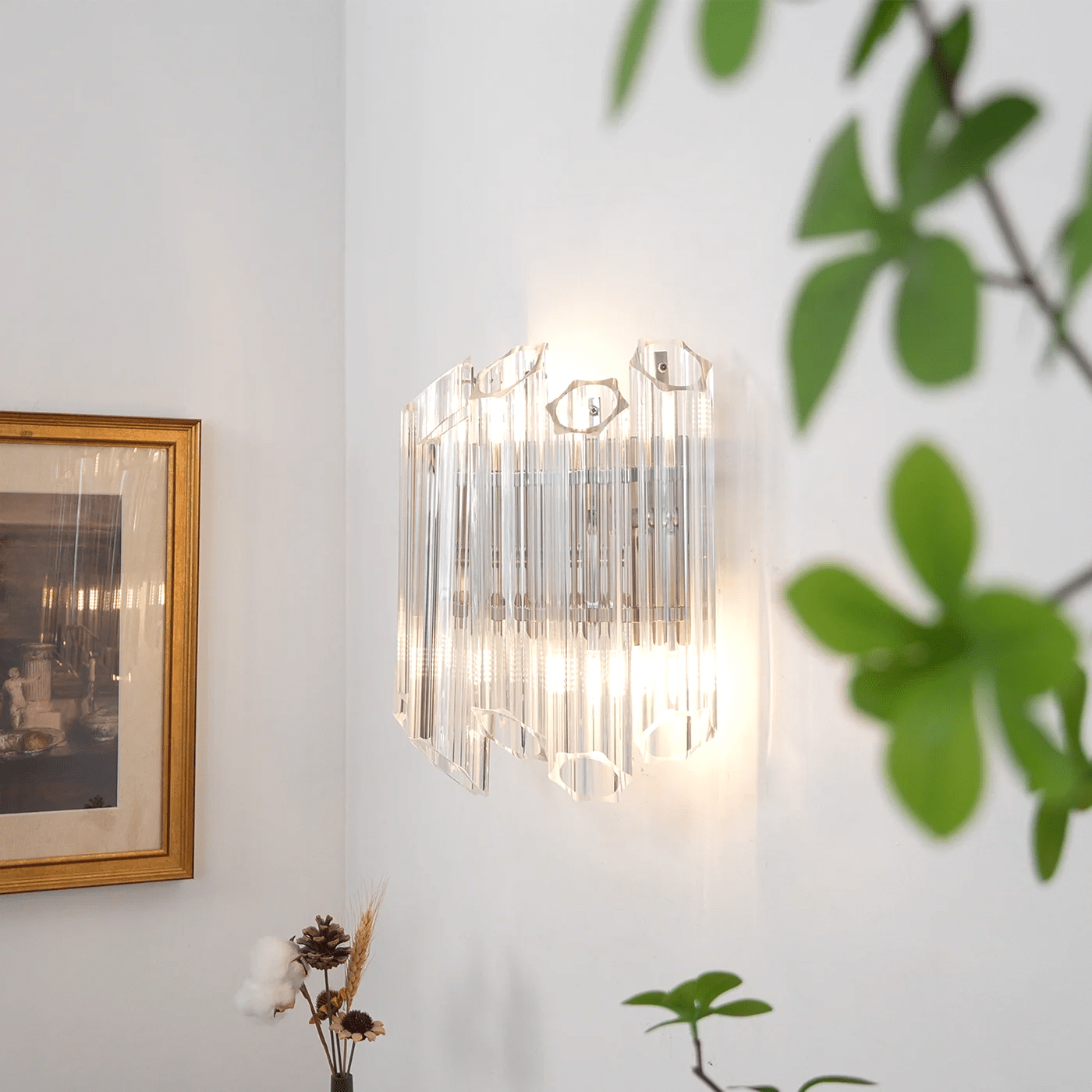 Aurora Crystal Cascade Wall Lamp