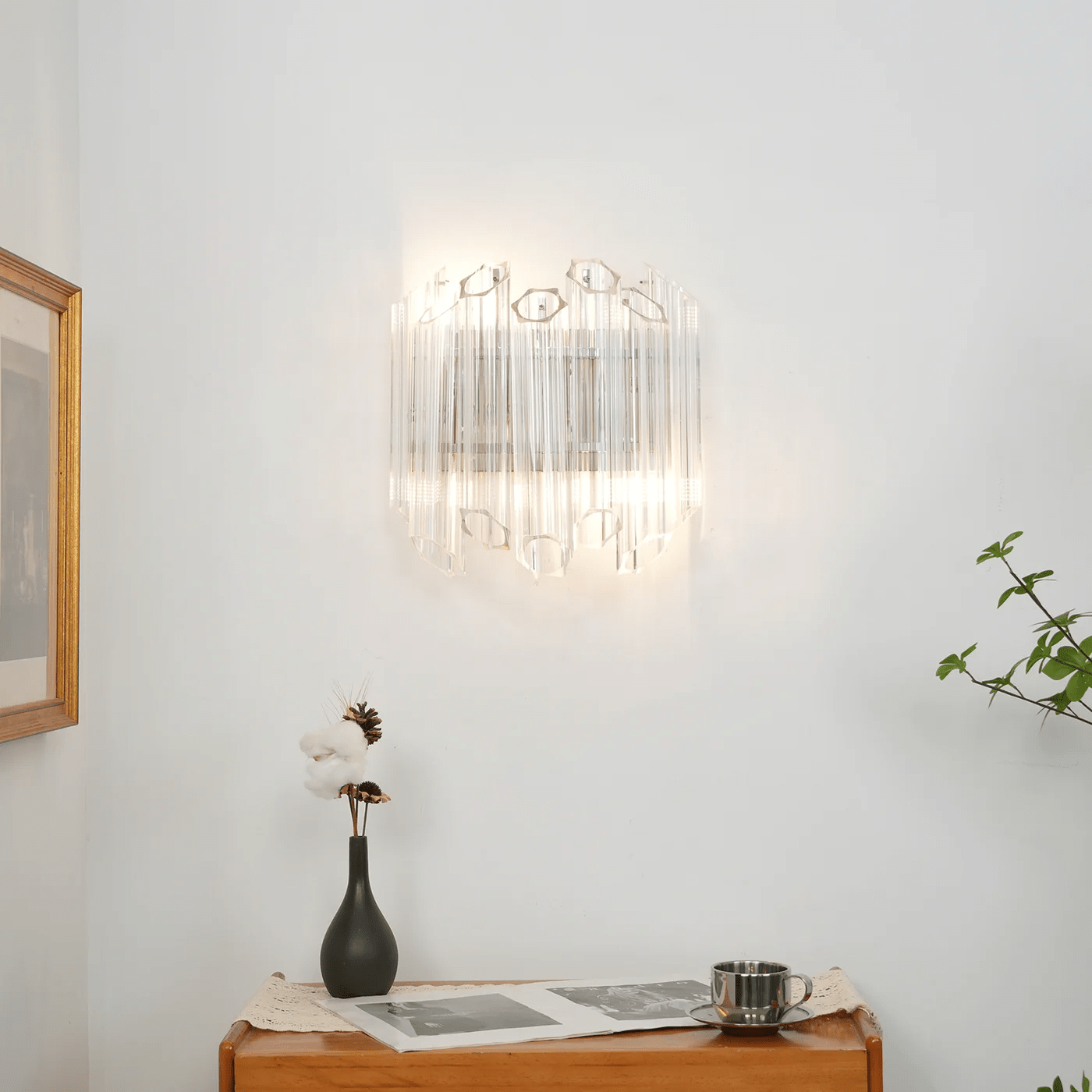 Aurora Crystal Cascade Wall Lamp