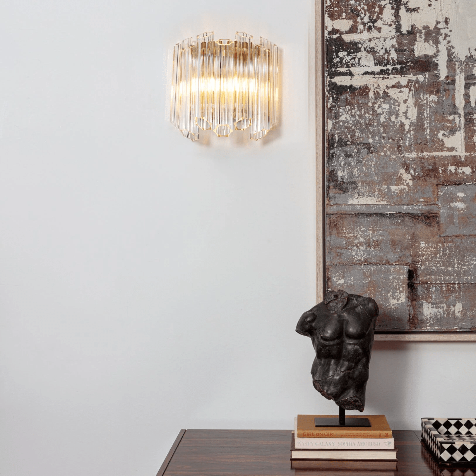 Aurora Crystal Cascade Wall Lamp
