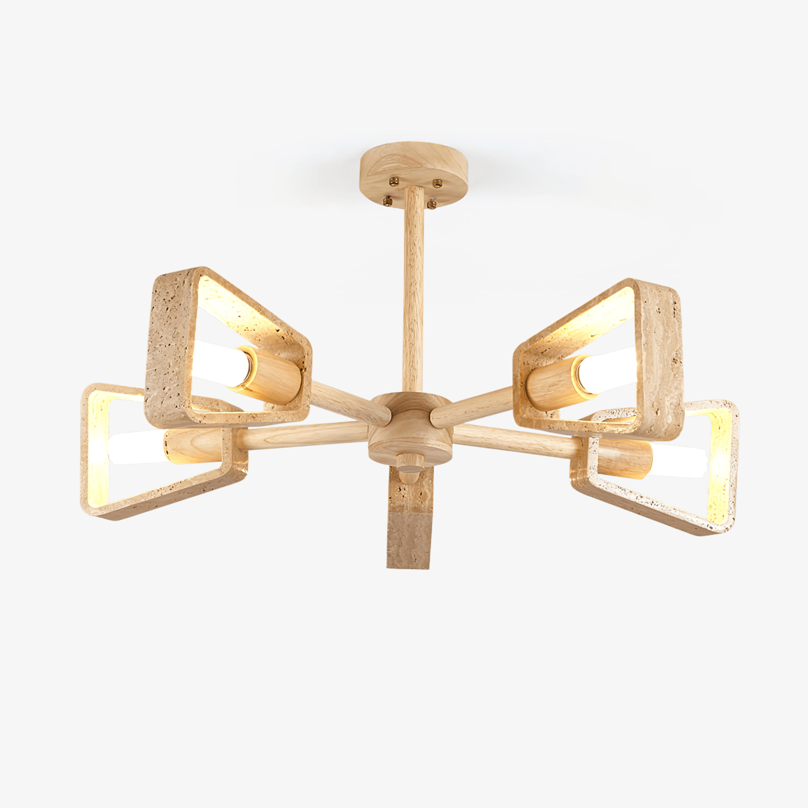 Lyora Geometric Stone Orbit Chandelier