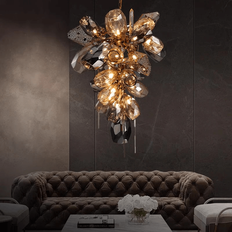 Vespera Smoked Crystal Cluster Chandelier