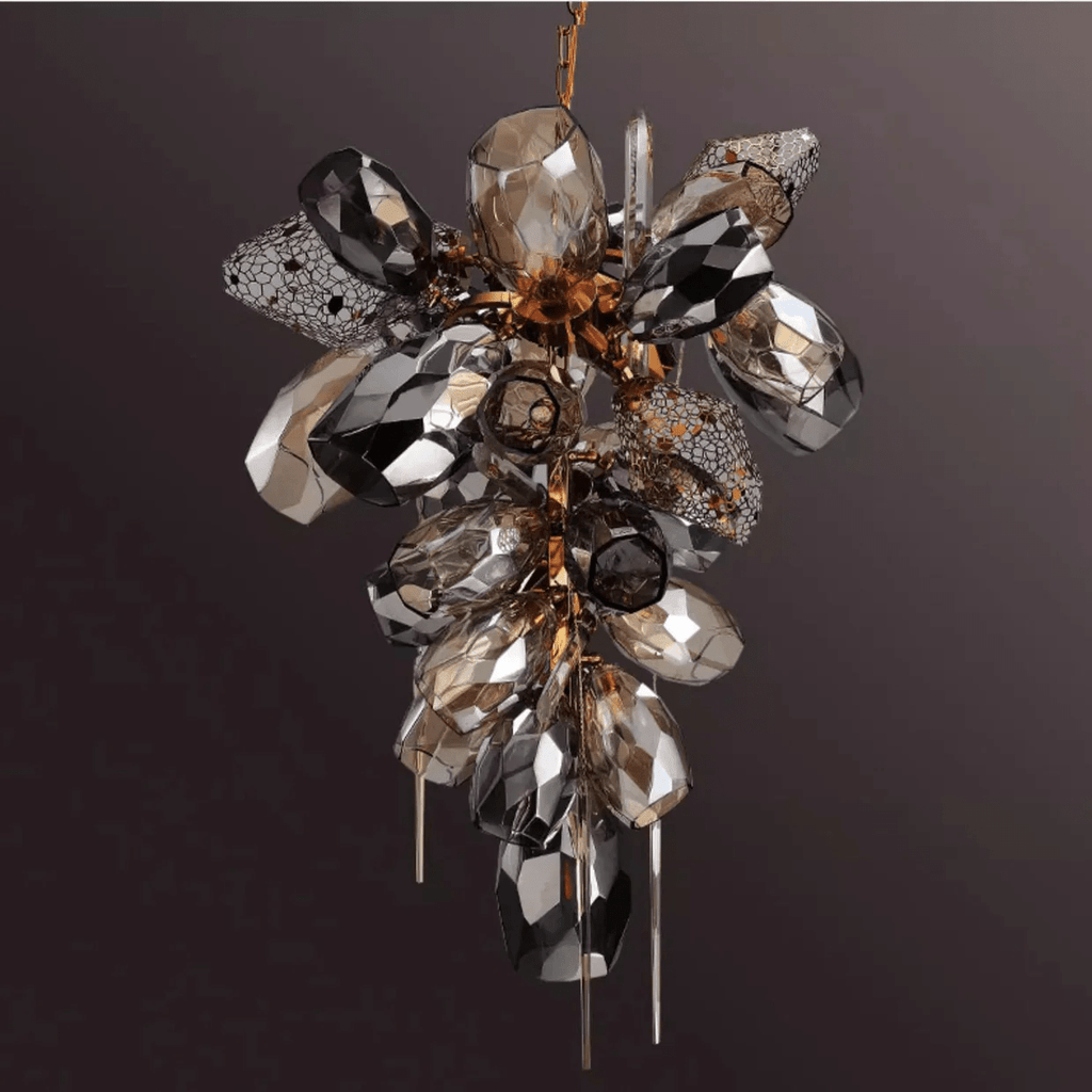 Vespera Smoked Crystal Cluster Chandelier