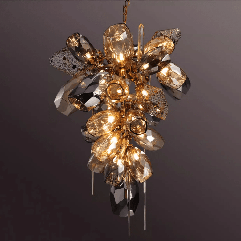 Vespera Smoked Crystal Cluster Chandelier