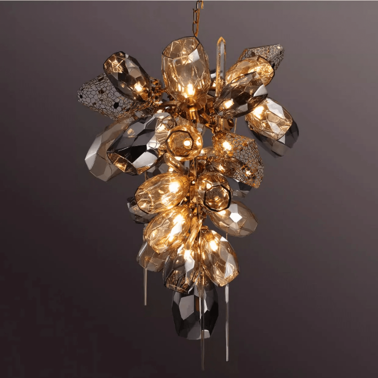 Vespera Smoked Crystal Cluster Chandelier