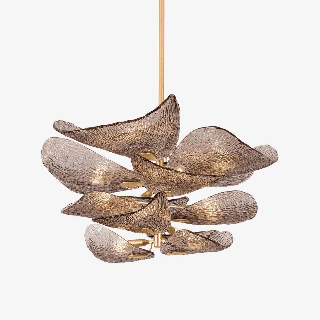 Calista Bronze Petal Glass Chandelier