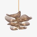 Calista Bronze Petal Glass Chandelier