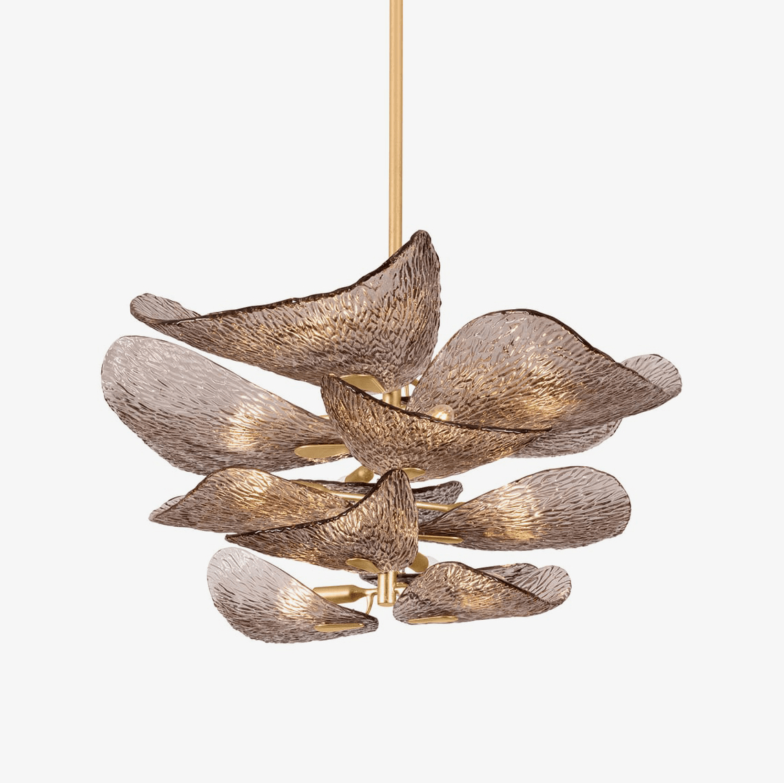 Calista Bronze Petal Glass Chandelier