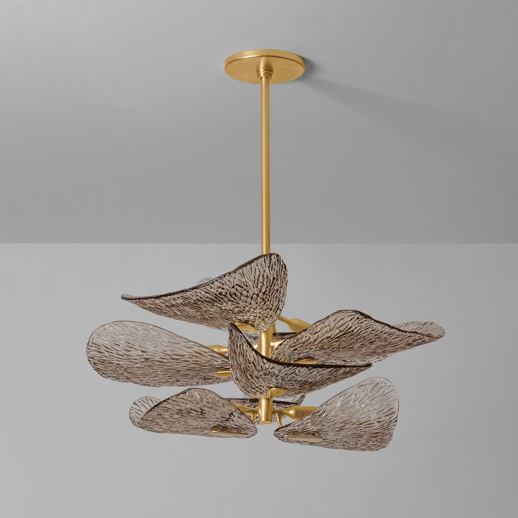 Calista Bronze Petal Glass Chandelier