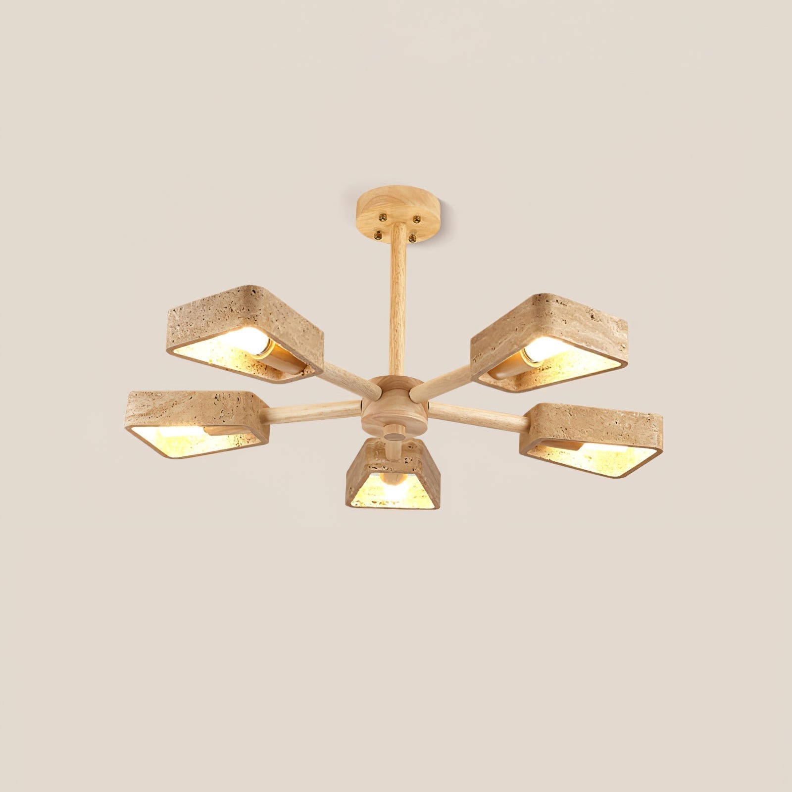 Lyora Geometric Stone Orbit Chandelier