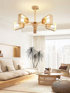 Lyora Geometric Stone Orbit Chandelier