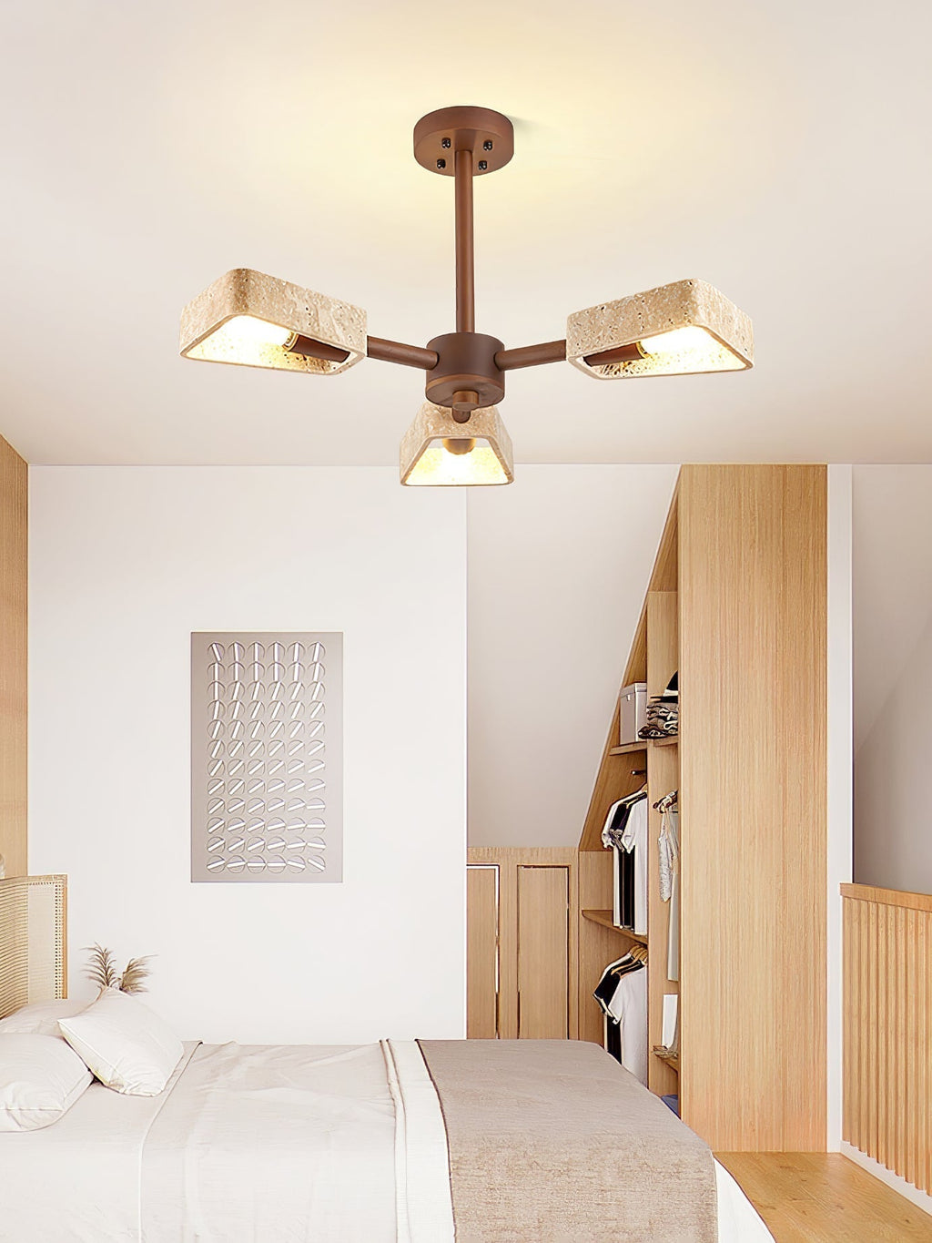 Lyora Geometric Stone Orbit Chandelier