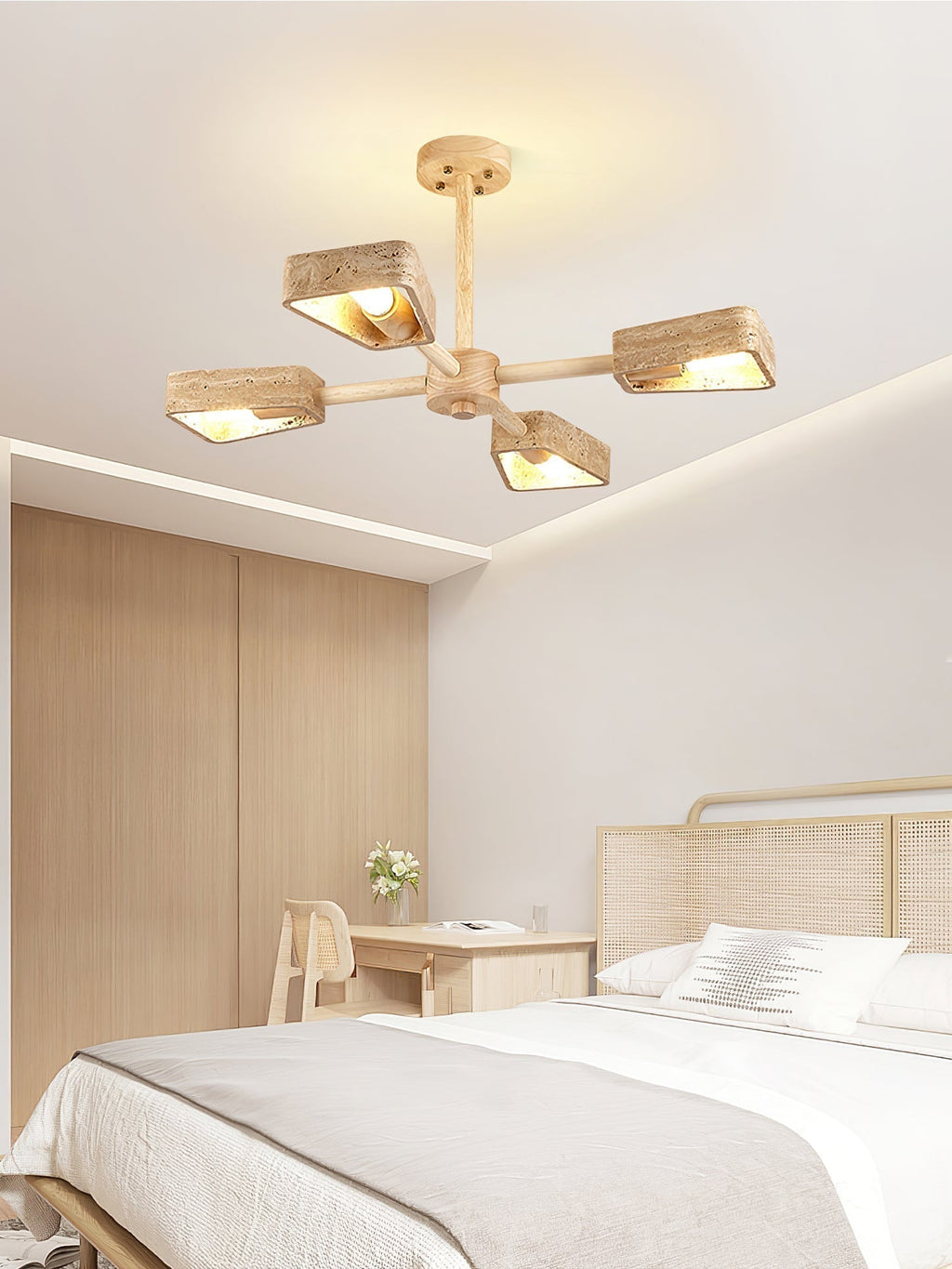 Lyora Geometric Stone Orbit Chandelier