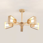 Lyora Geometric Stone Orbit Chandelier
