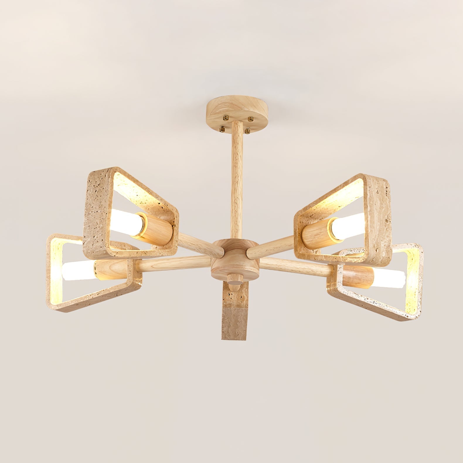 Lyora Geometric Stone Orbit Chandelier