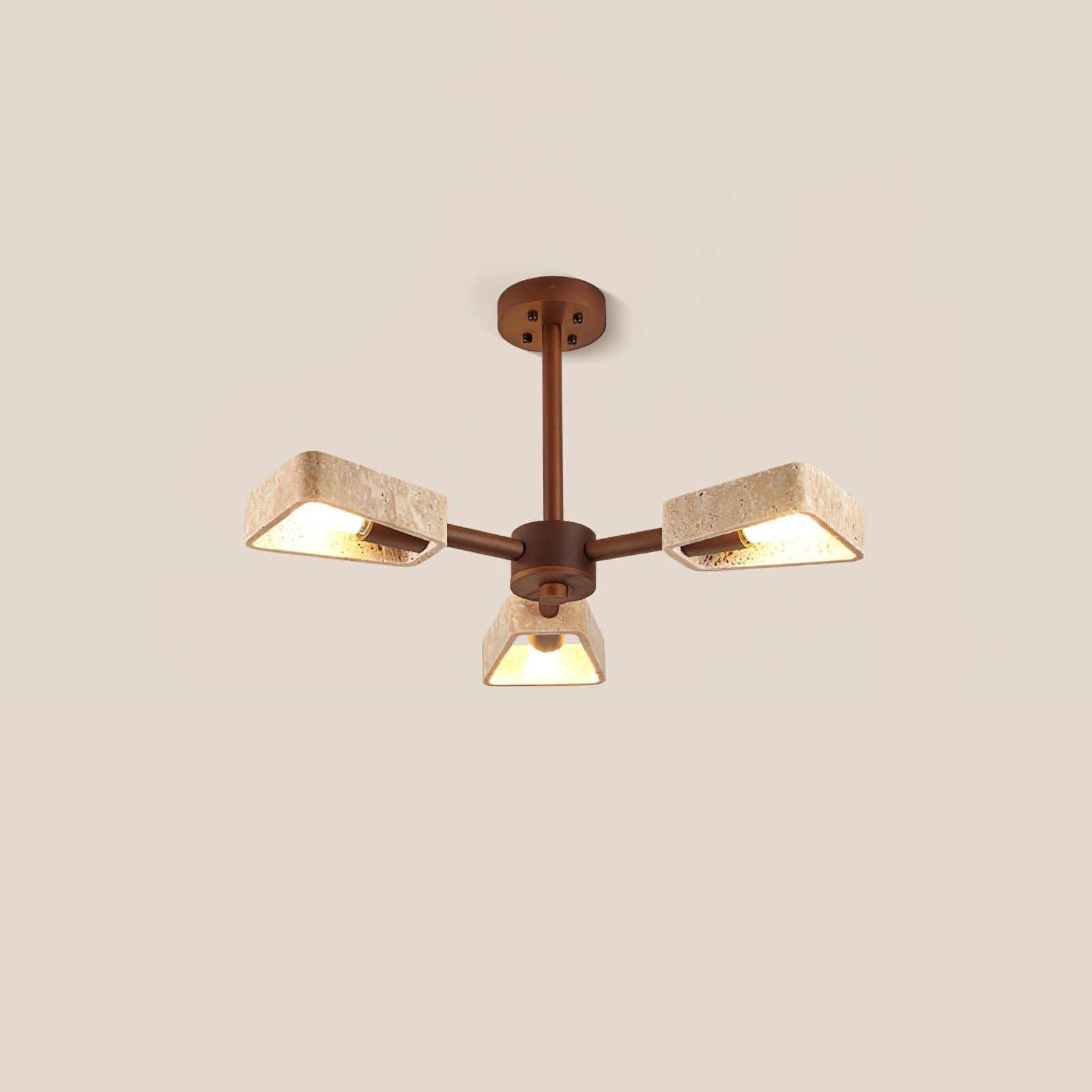 Lyora Geometric Stone Orbit Chandelier