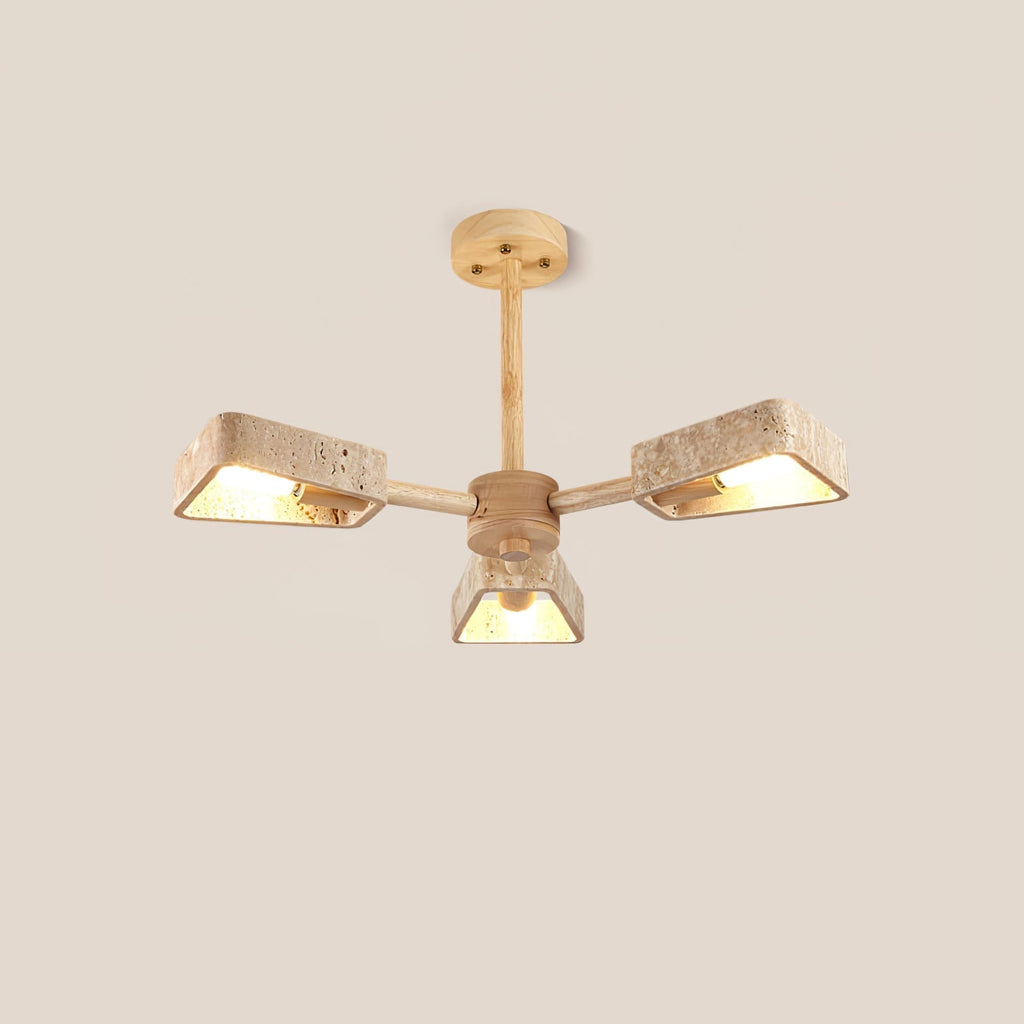 Lyora Geometric Stone Orbit Chandelier