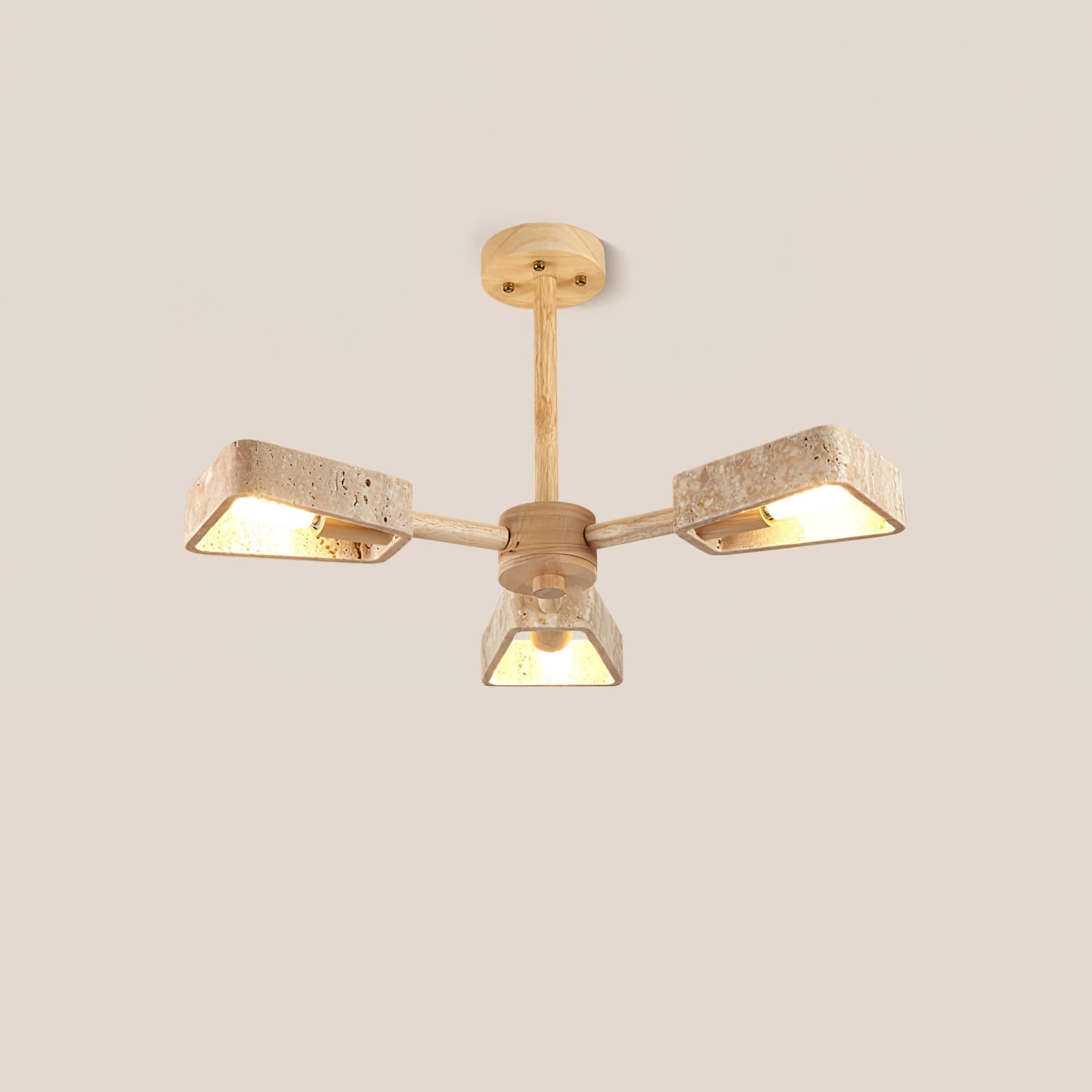 Lyora Geometric Stone Orbit Chandelier