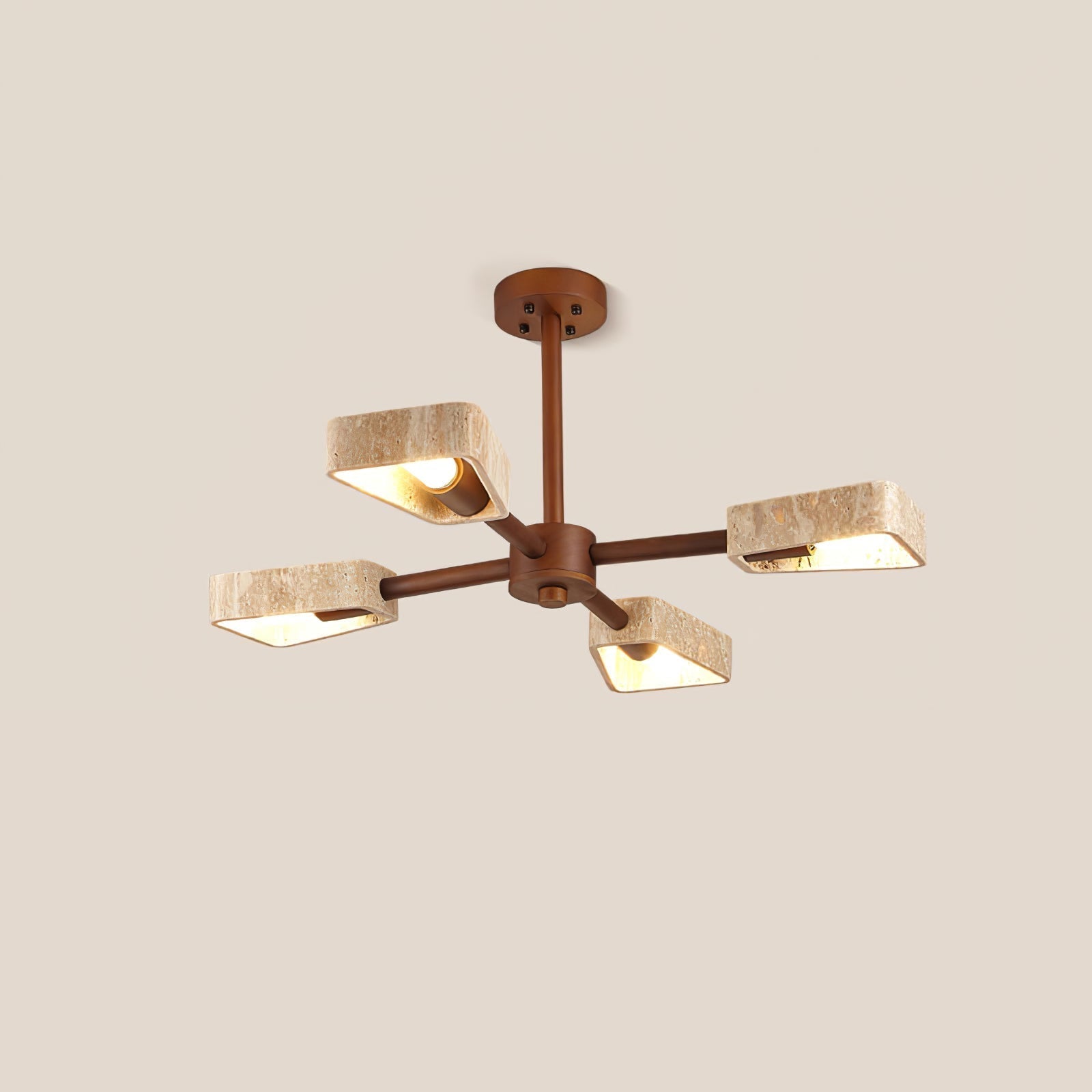 Lyora Geometric Stone Orbit Chandelier