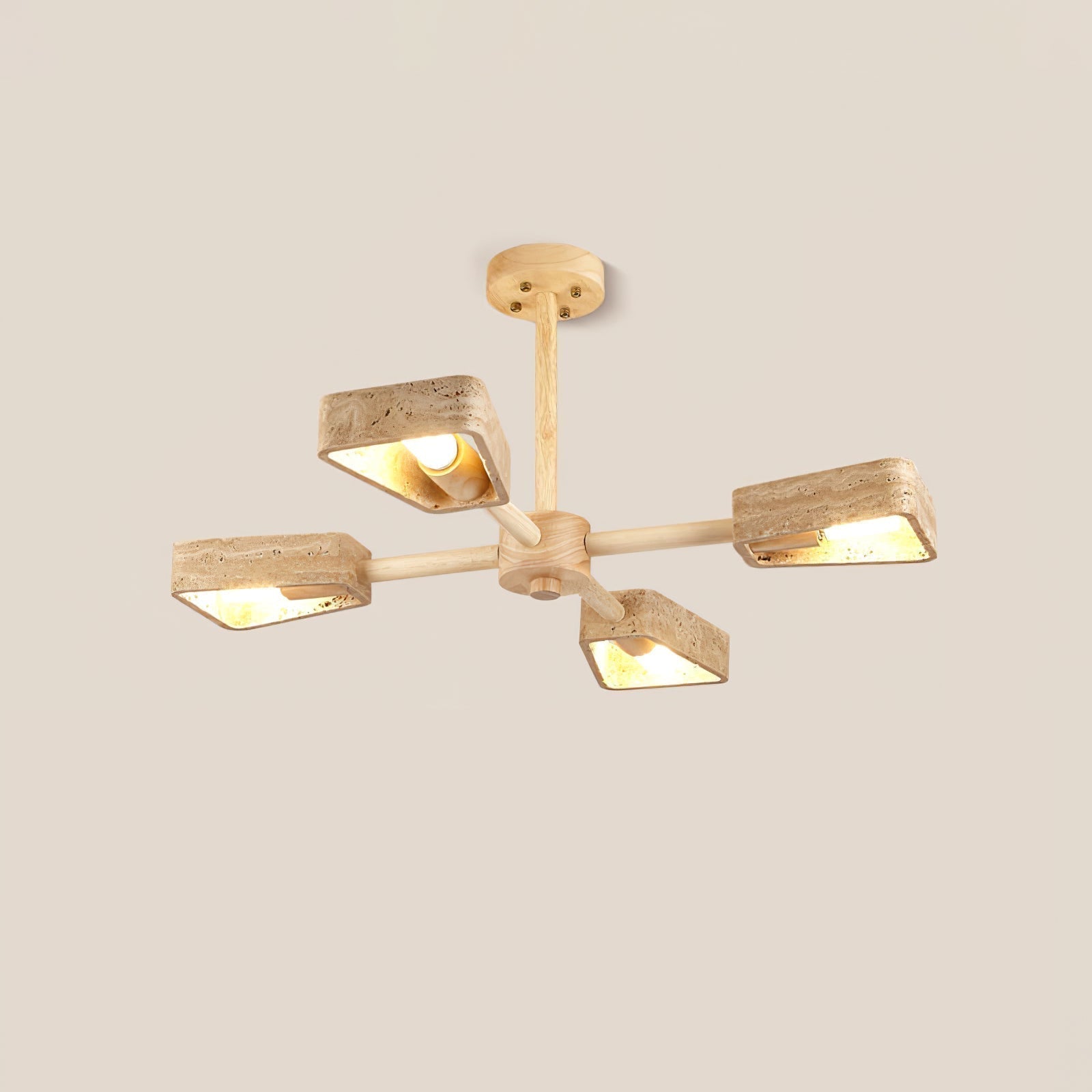 Lyora Geometric Stone Orbit Chandelier