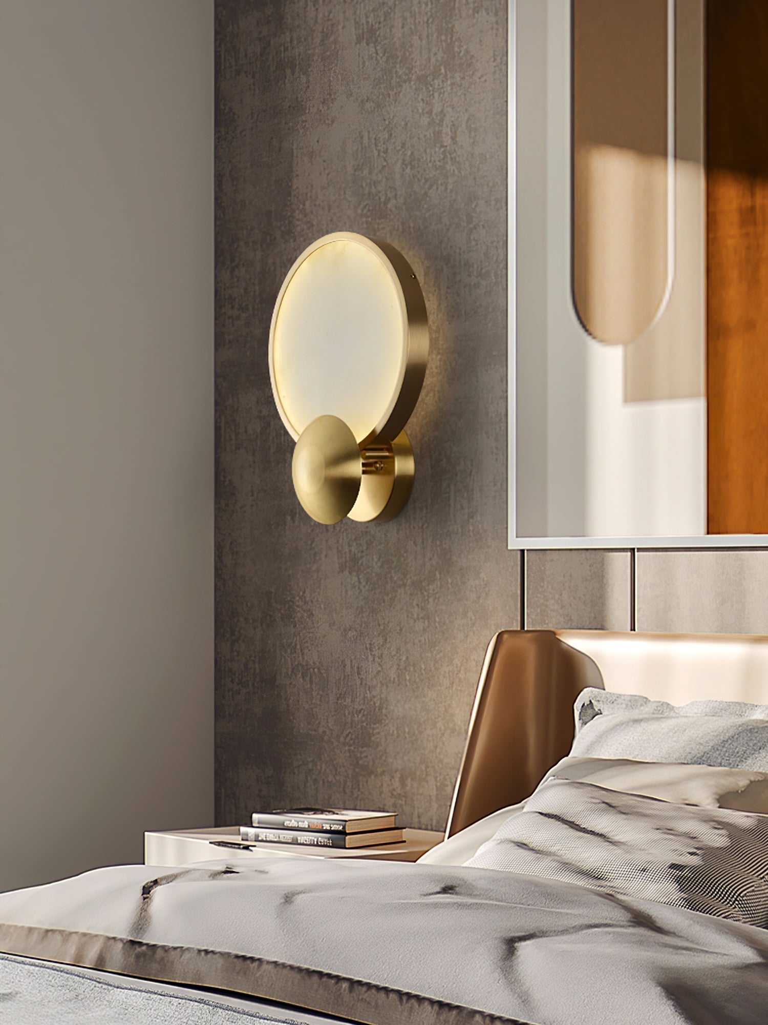 Solara Alabaster Brass Glow
