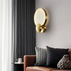 Solara Alabaster Brass Glow