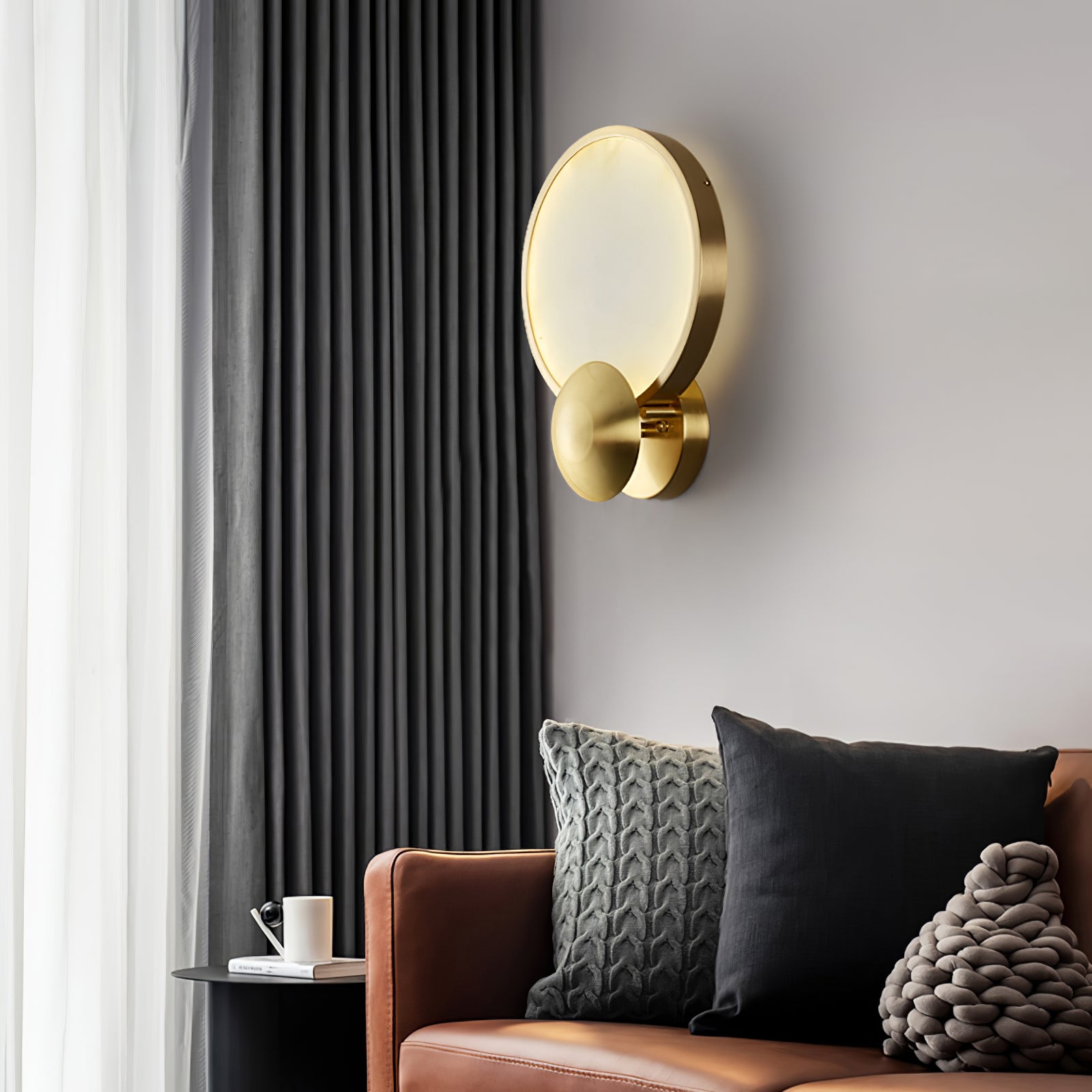 Solara Alabaster Brass Glow