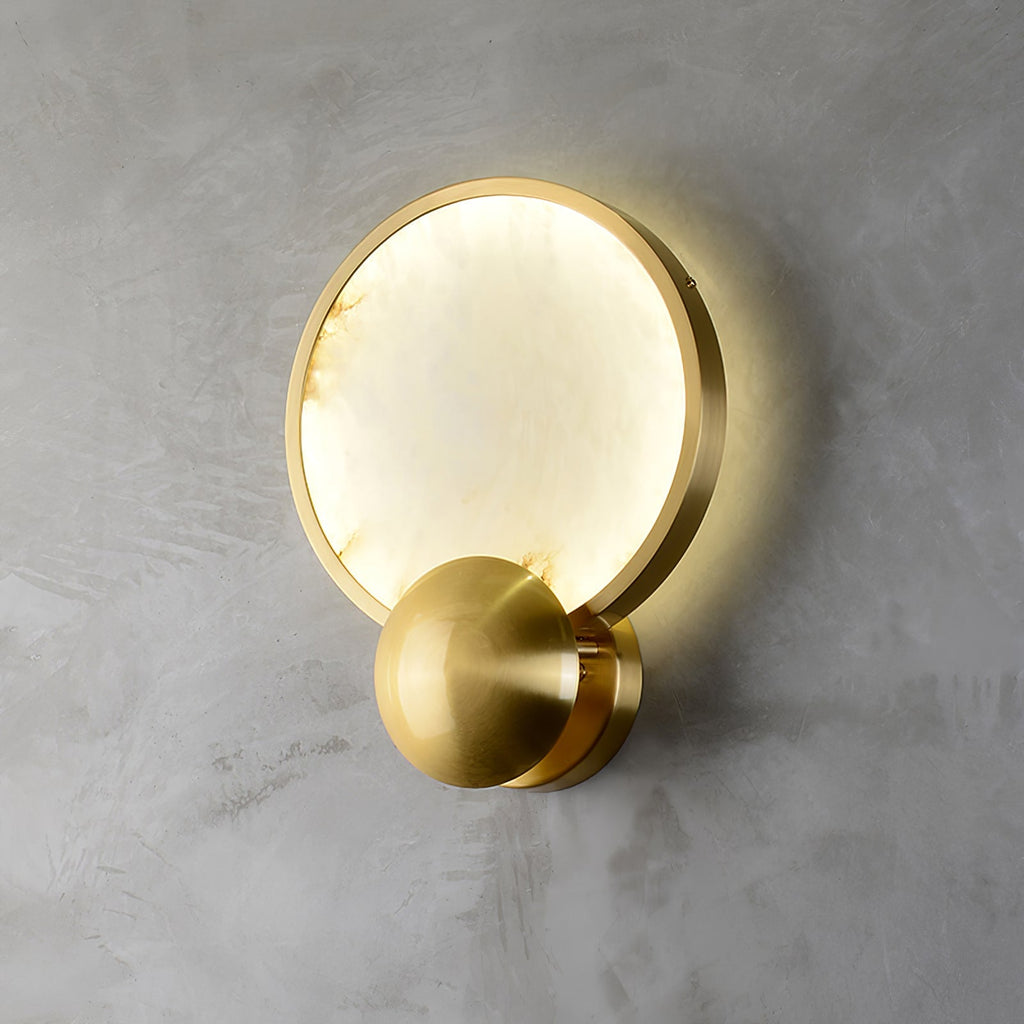 Solara Alabaster Brass Glow