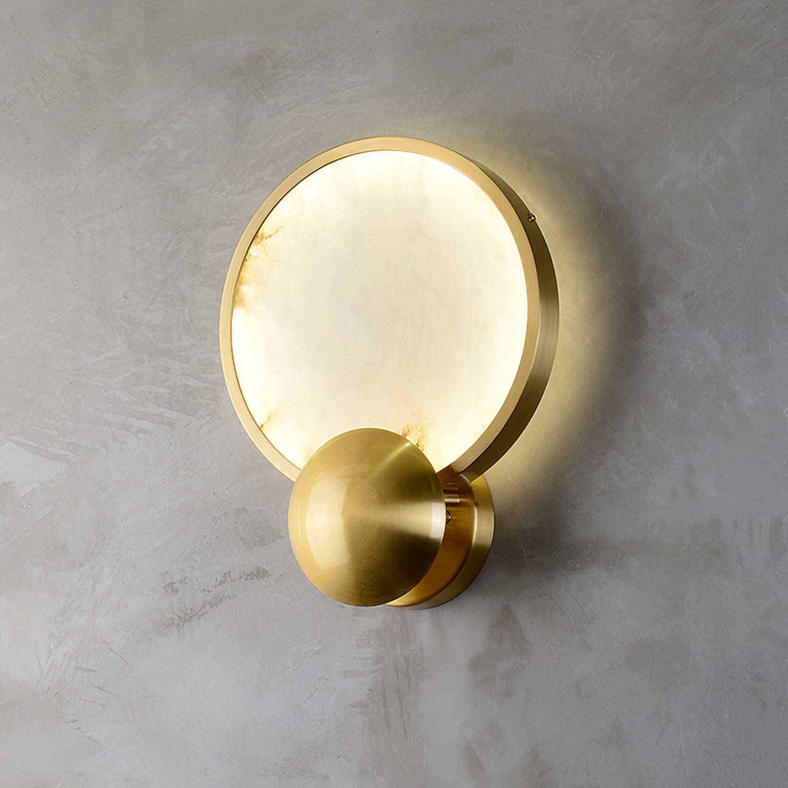 Solara Alabaster Brass Glow