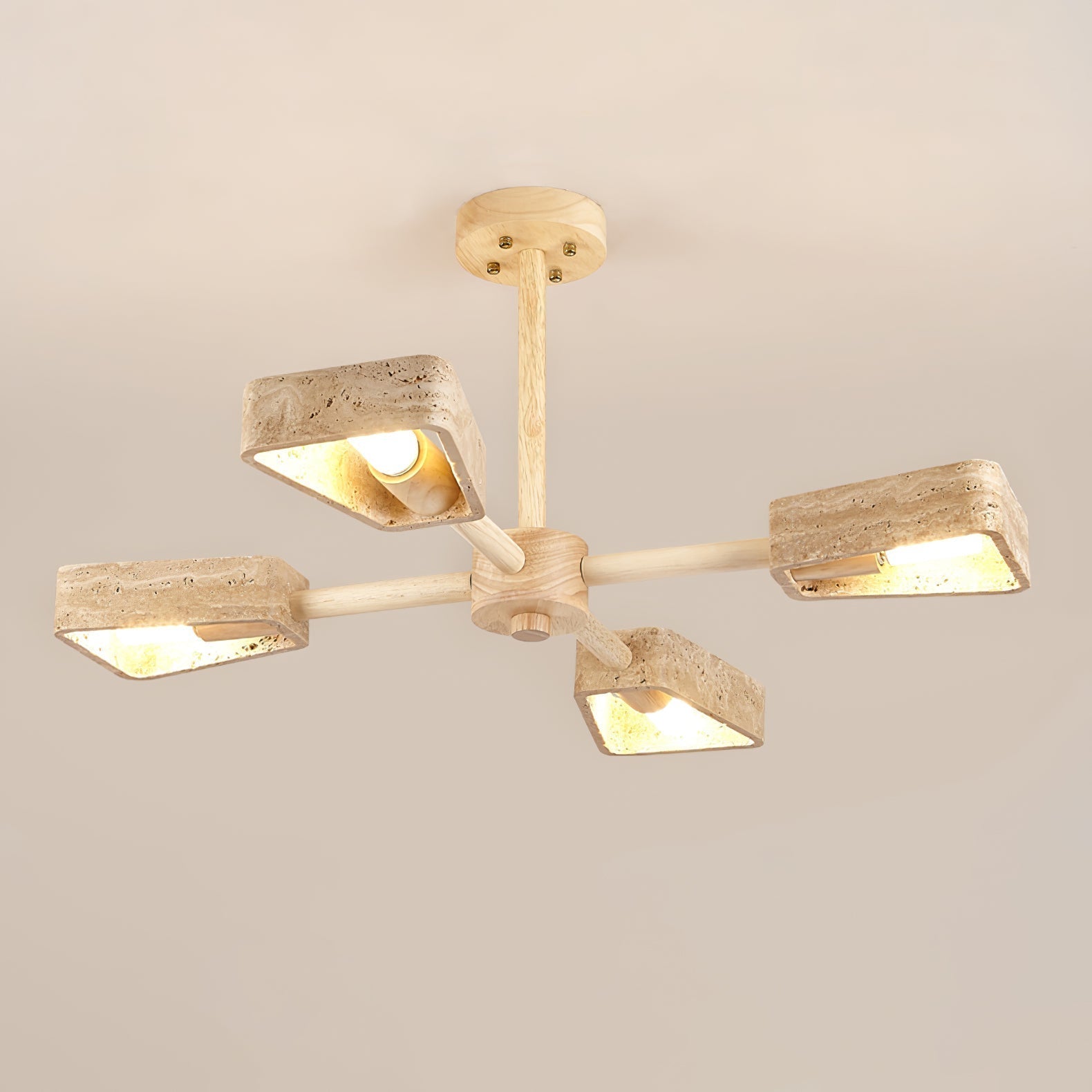 Lyora Geometric Stone Orbit Chandelier