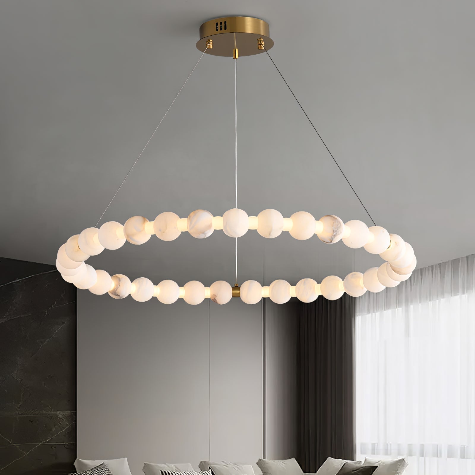 LumaRing Modern Alabaster Light