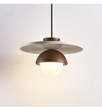Solara Travertine Glass Pendant Light