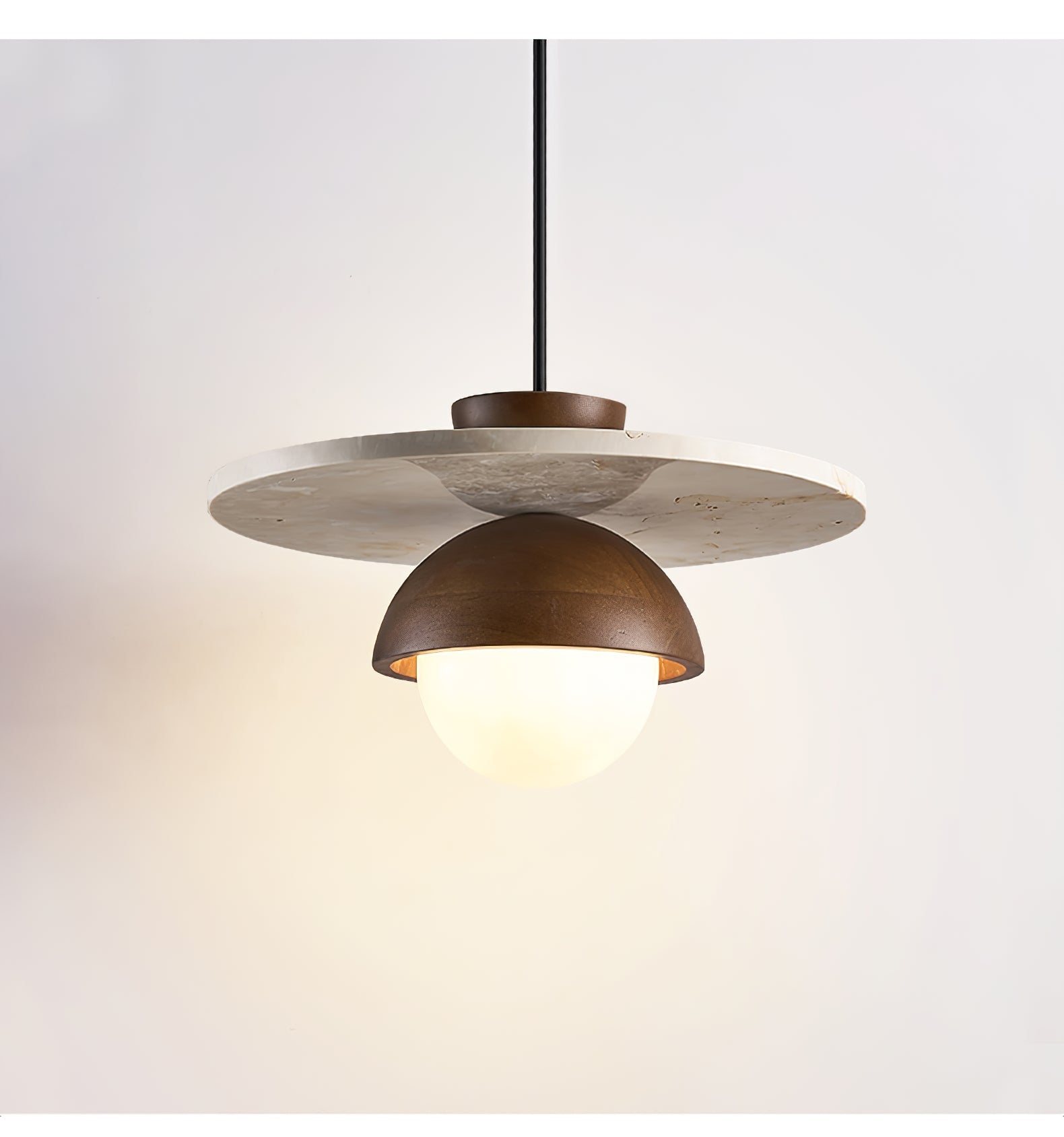 Solara Travertine Glass Pendant Light