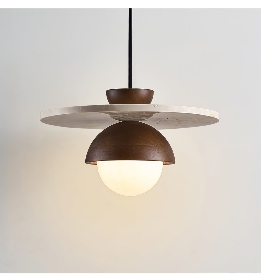 Solara Travertine Glass Pendant Light