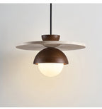 Solara Travertine Glass Pendant Light