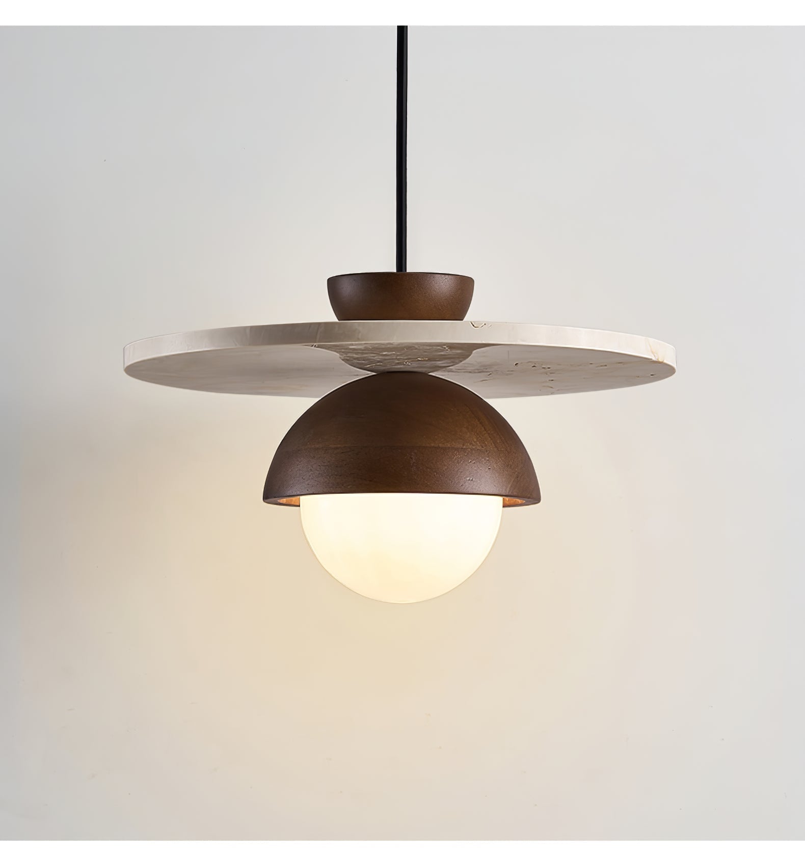 Solara Travertine Glass Pendant Light