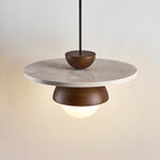 Solara Travertine Glass Pendant Light