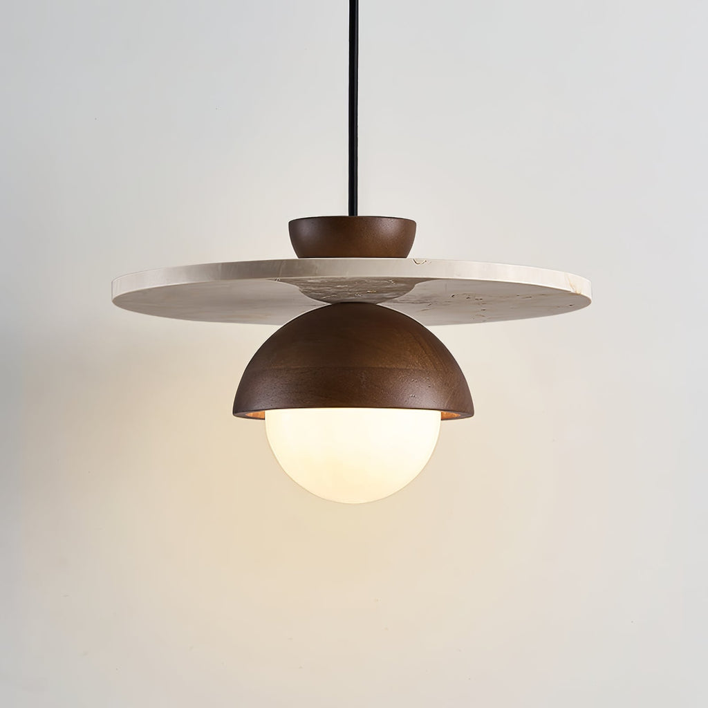 Solara Travertine Glass Pendant Light