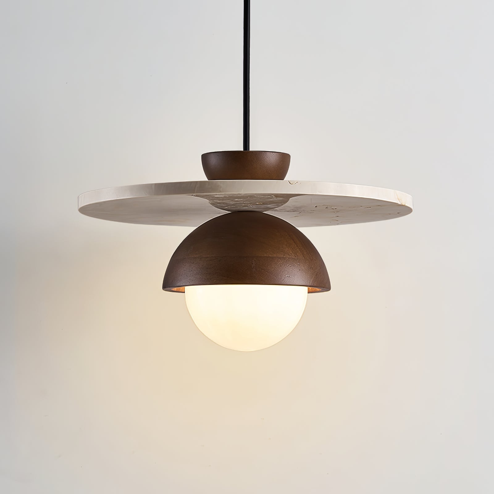 Solara Travertine Glass Pendant Light