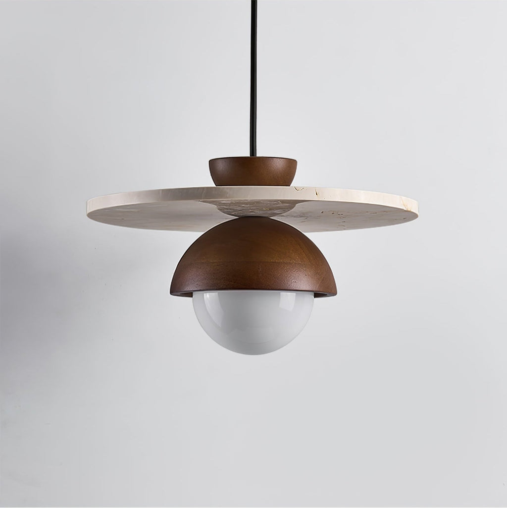 Solara Travertine Glass Pendant Light