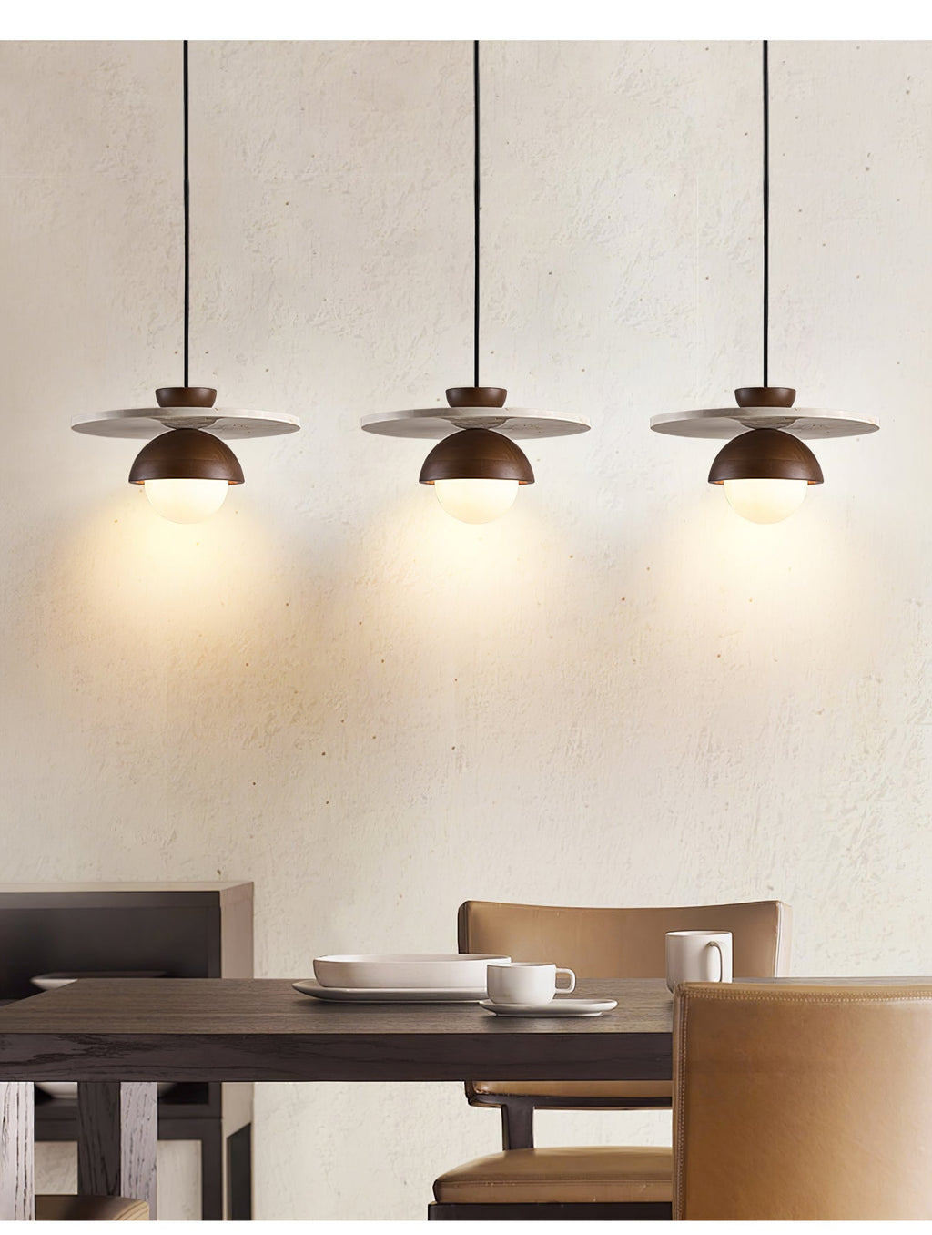 Solara Travertine Glass Pendant Light